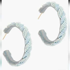 Deepa Gurnani Killian Beaded Hoop Earrings NWT